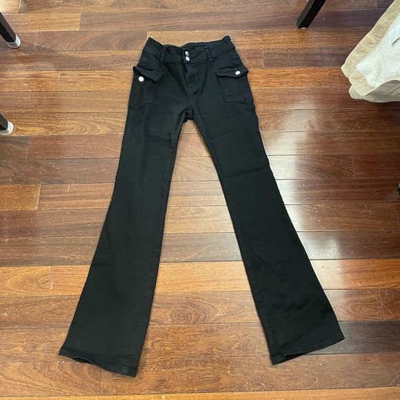 Pants - Long black flare pants from Shein